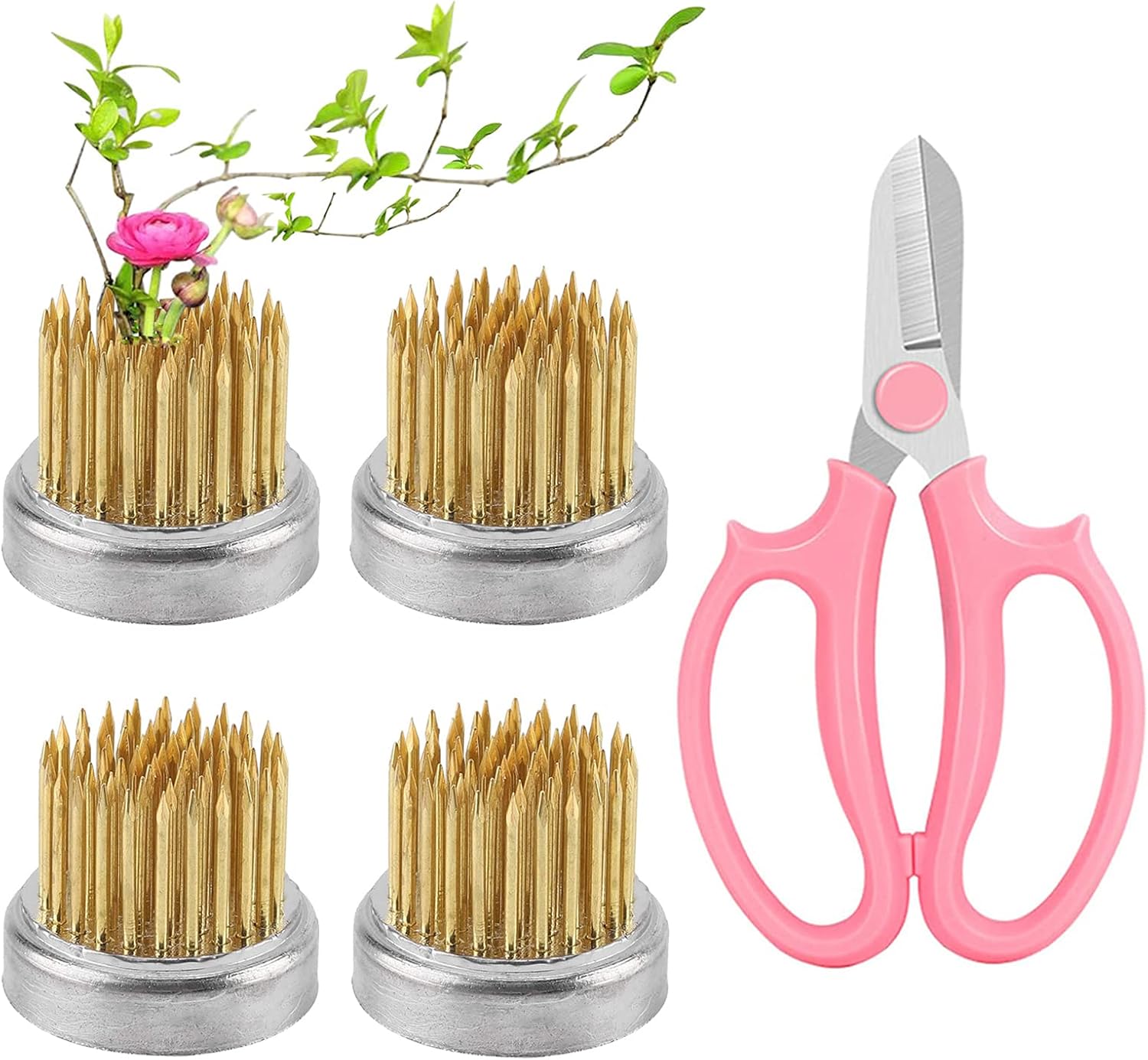 Kenzan Ikebana Flower Frogs with Garden Floral Shears