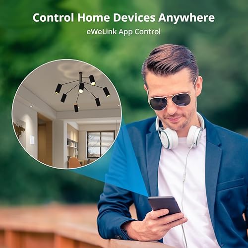 Miniatura 2 de SONOFF Interruptor de luz inteligente, interruptor de pared inteligente WiFi táctil de 2.4 GHz para luces, funciona con Alexa y Google Home,