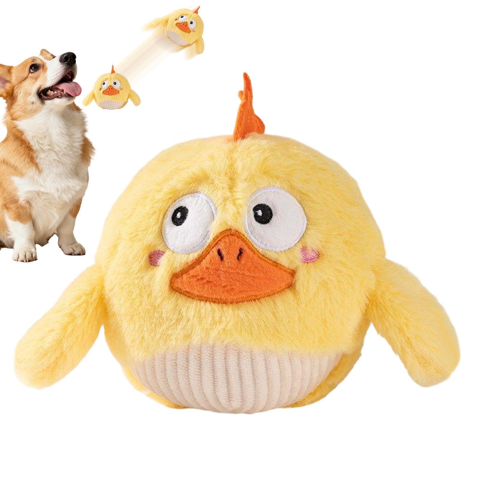 Pelota Saltarina para Perros Peluche Eléctrico Chirriante de Cachorros | Juguetes Chirriantes Caninos para Dueños Mascotas Entrenadores Amantes Animales Apartamento Hogar Oficina Dormitorio Salón