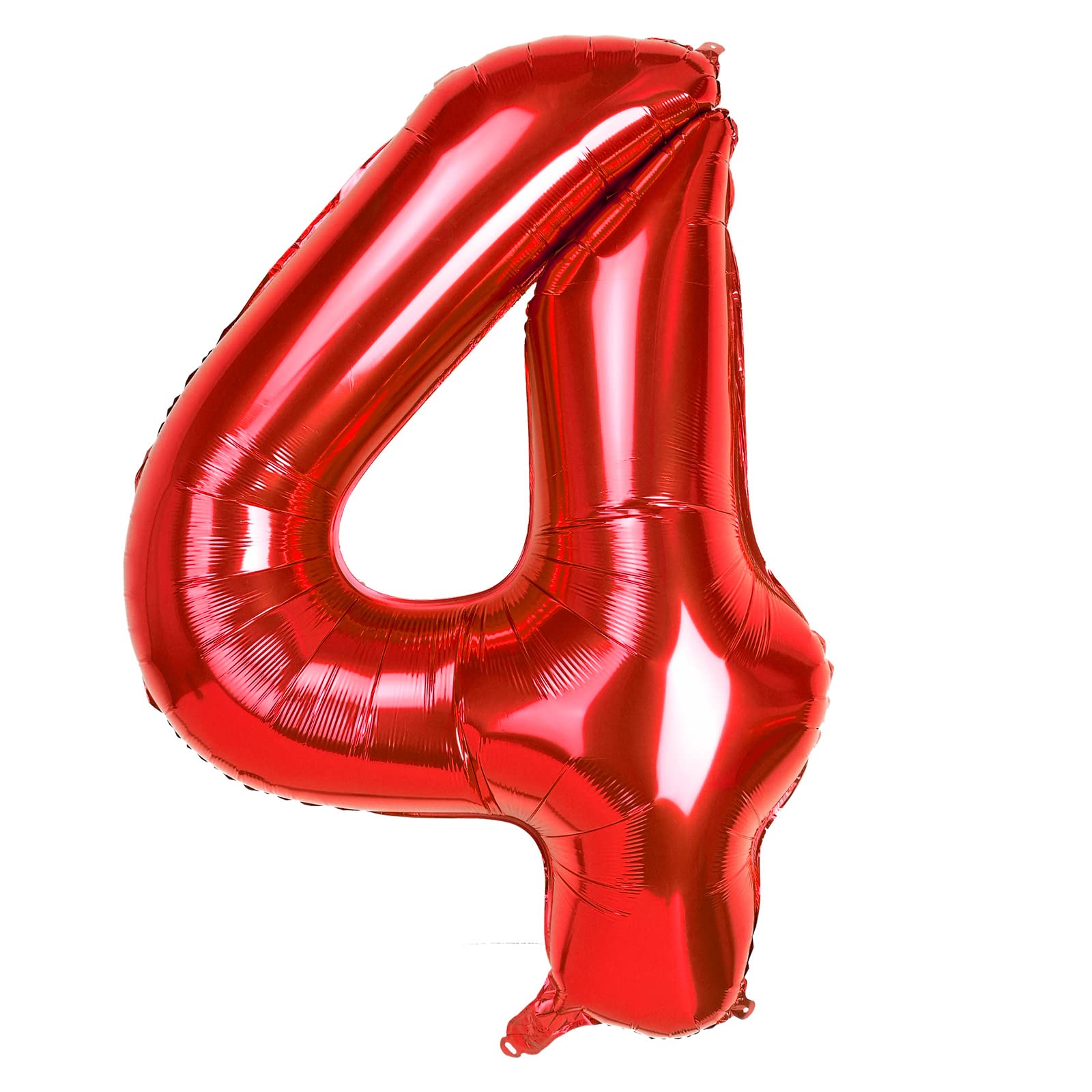 Dbmoon40'' Red Number 4 Balloon, Large Numbers Balloons 0-9 Helium Foil Number Balloons Self Inflating for Girls Boys Birthday Party/Anniversary Decorations/New Years Eve Decorations
