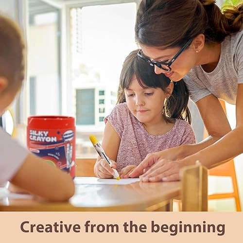 Miniatura 5 de Lebze Juego de crayones sedosos Kokonuzz lavables jumbo para niños pequeños, 24 colores no tóxicos, torcidos y no tóxicos, crayones grandes para