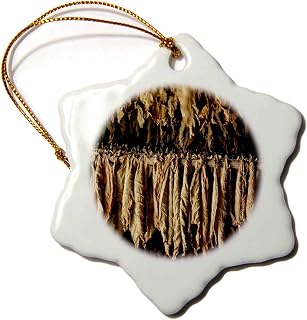 3dRose ORN_219791_1 Dry Tobacco Leafs in a Plantation in Pinar Del Rio in Cuba Snowflake Ornament, 3"