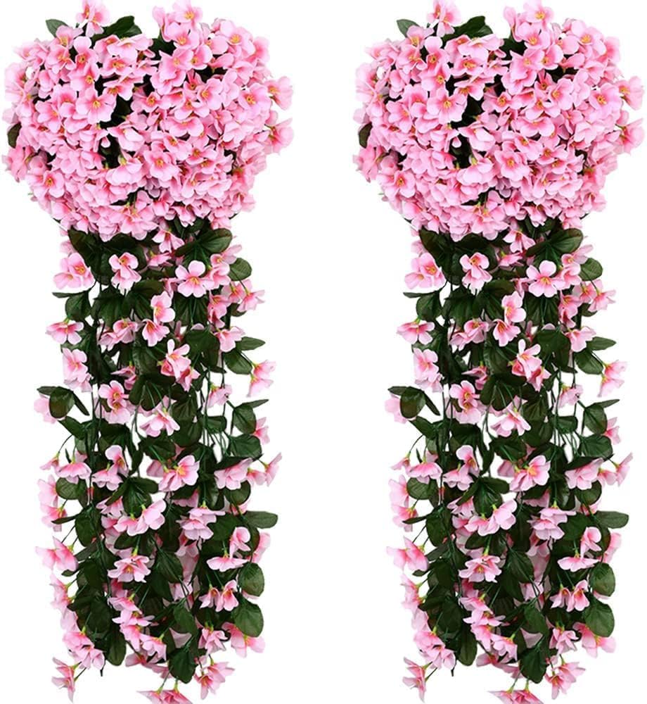 YATUOPNG Artificial Plant In Pot-Vivid Hanging Orchid Bunch,Flower Decor,Colorful Bouquet(Pink)