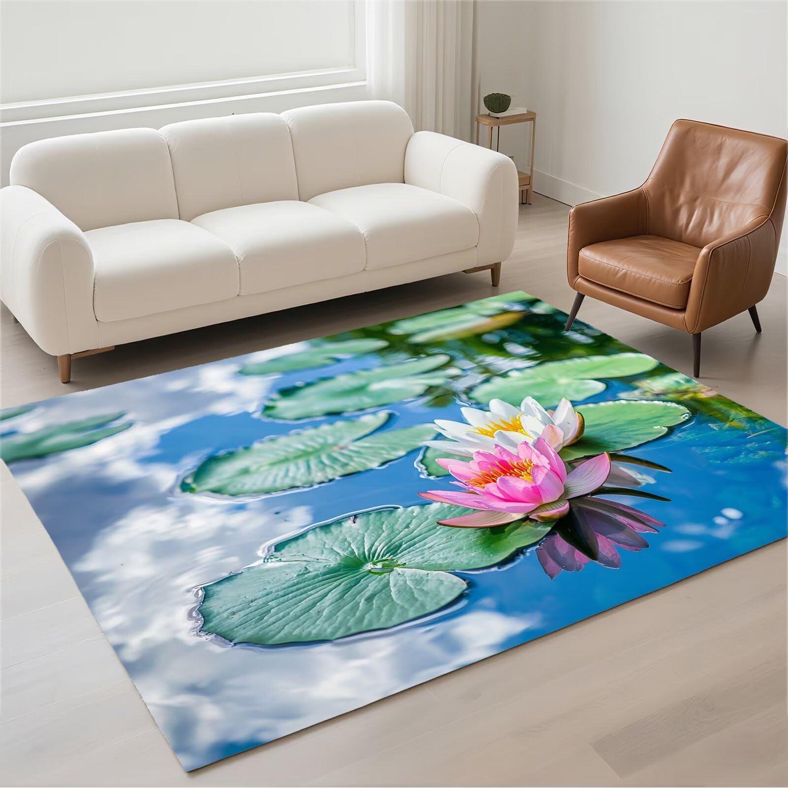 Tapis imperméable et lavable en machine, grand tapis de salon 140x200cm antidérapant