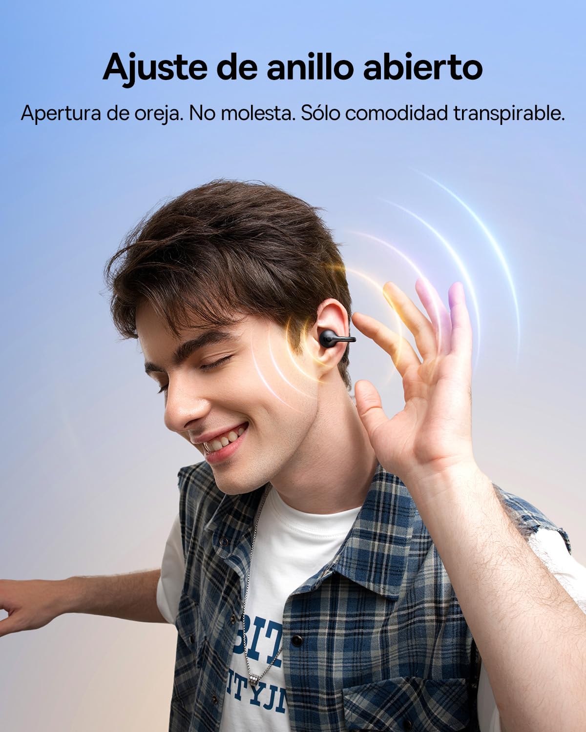 Baseus BC1 Audífonos de Oreja Abierta, Clip para Orejas, Sonido Impresionante, Refuerzo de Bajos Adaptable, Bluetooth 6.0, reducción de Ruido en Llamadas, IP55, 38 Horas de batería, Ligeros