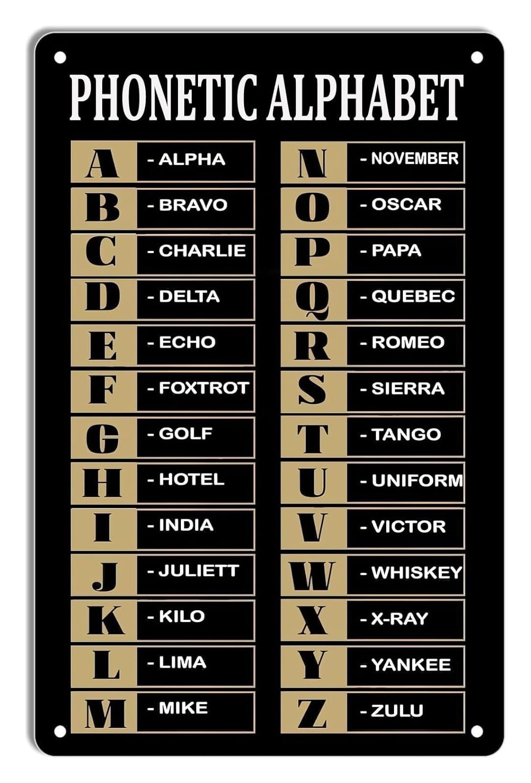 MQXFCZUX Vintage Military Communication Metal Sign Phonetic Alphabet Morse Code Guide Retro Tin for Garage Wall Man Cave Decor 8 X 12 inch