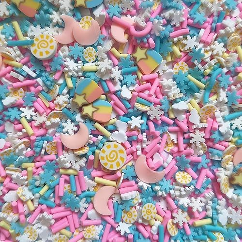 Miniatura 5 de Mo Sheng Accessory 1.41 oz Mini Fimo Polímero Estrellas Rebanadas Arte Diseño Encantos Suministros Rebanadas de Arcilla DIY Artesanía (Estrellas)