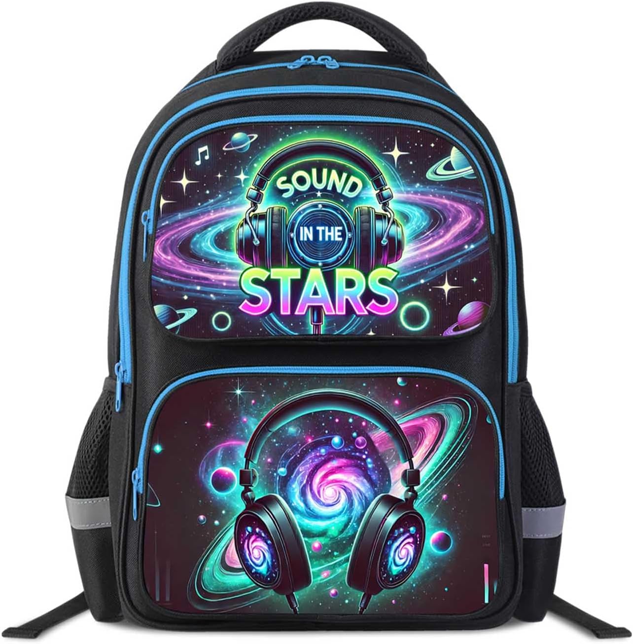 Kids Backpack with Music Headphone Design, 17″ Elementary and Middle School Bag for Boys and Girls, Adjustable Straps Bookbag for Travel and Back to School, Ages 6–18 Kids Backpack with Music Headphone Design, 17″ Elementary and Middle School Bag for Boys and Girls, Adjustable Straps Bookbag for Travel and Back to School, Ages 6–18