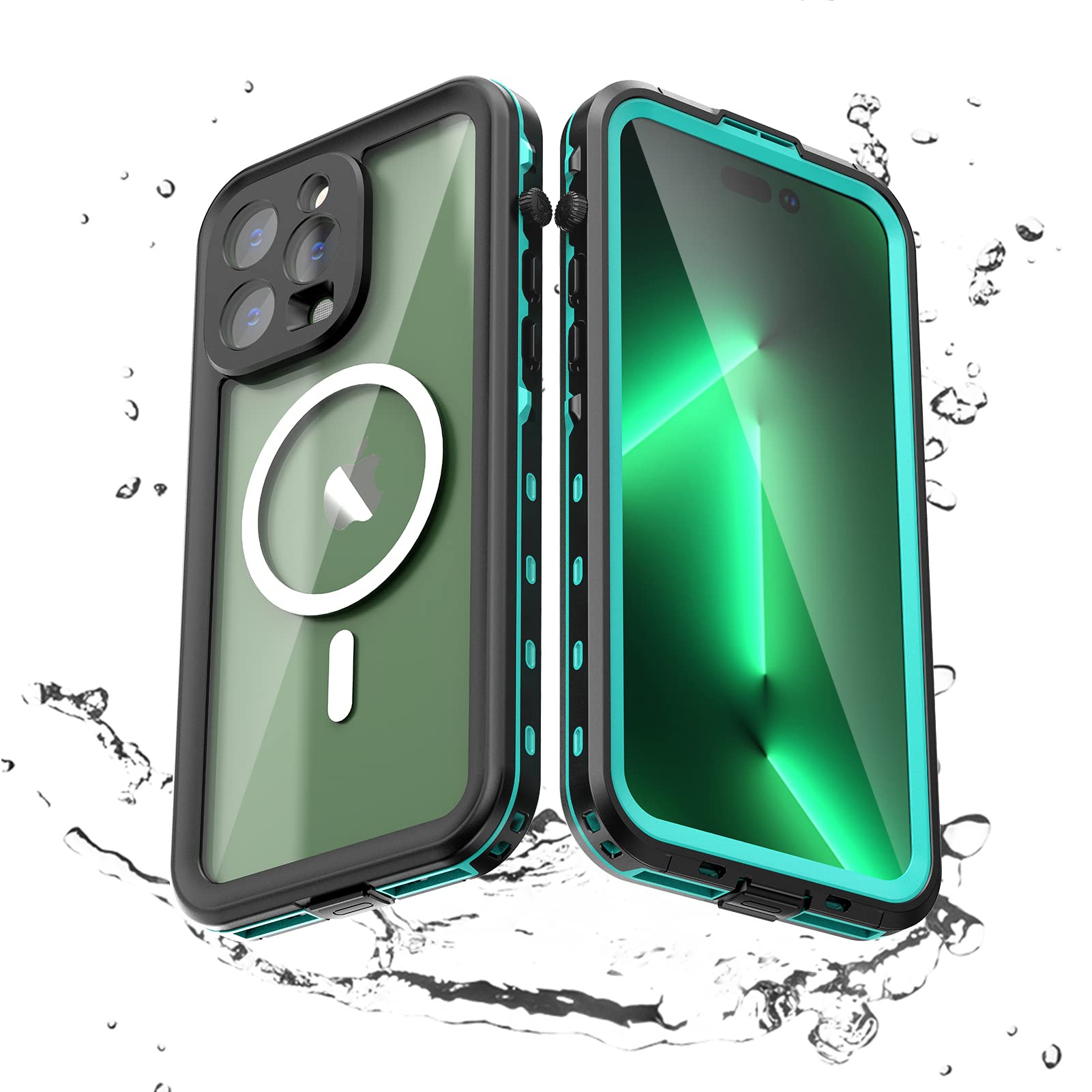 Funda Impermeable para teléfono 5 Piezas, IP68 Funda Impermeable para teléfono Bolsa Seca a Prueba Polvo a Prueba Golpes con Protector de Pantalla, para i/Phone/ 1(Color:14" Pro 6.1")