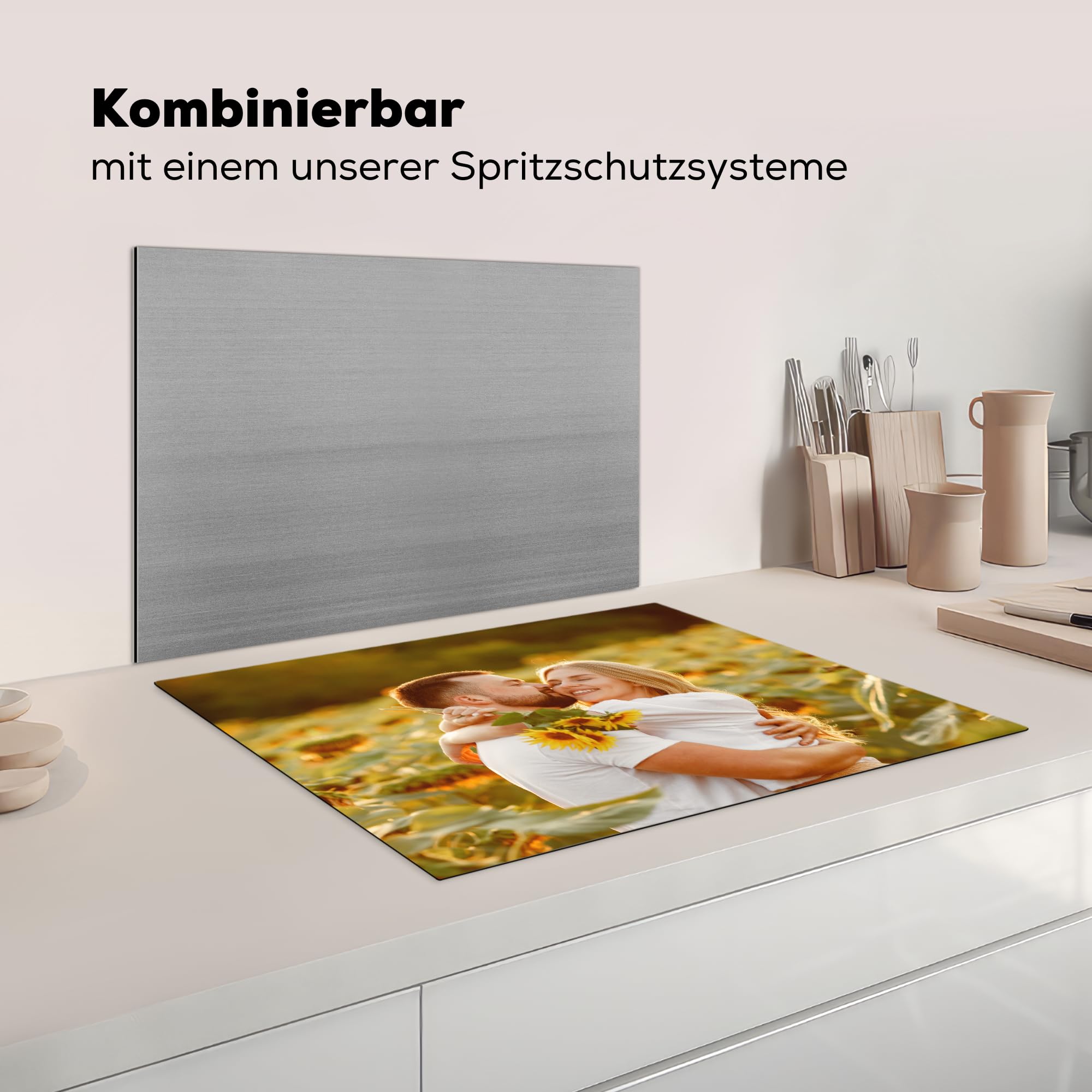 KitchenYeah© Herdabdeckplatte Personalisiert Einteilig Küche Abdeckplatte für Ceranfeld Abdeckung Induktionskochfeld Aufrollbare Matte dein Foto - Bild - 52L x 60B cm