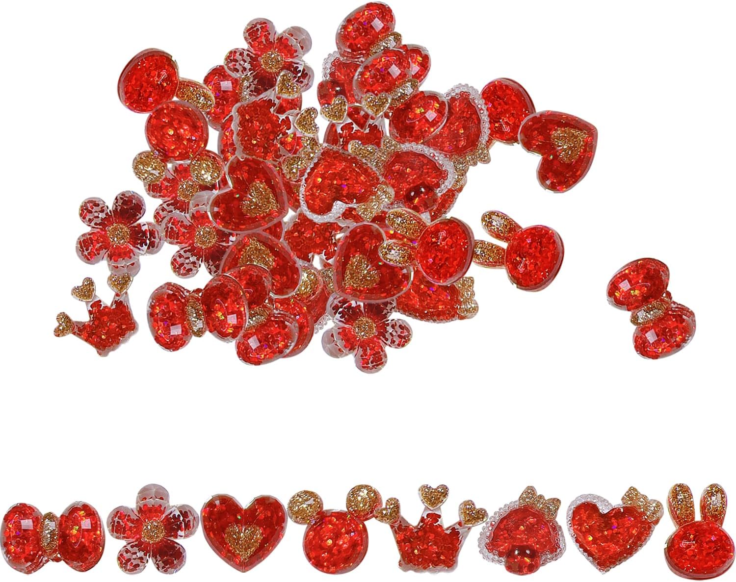 40 Pcs Mixed Slime Charms,Cute Flat Back Resin Charms for DIY Crafts Making,Scrapbooking,Embellishments, Decoraiton Hair Clip