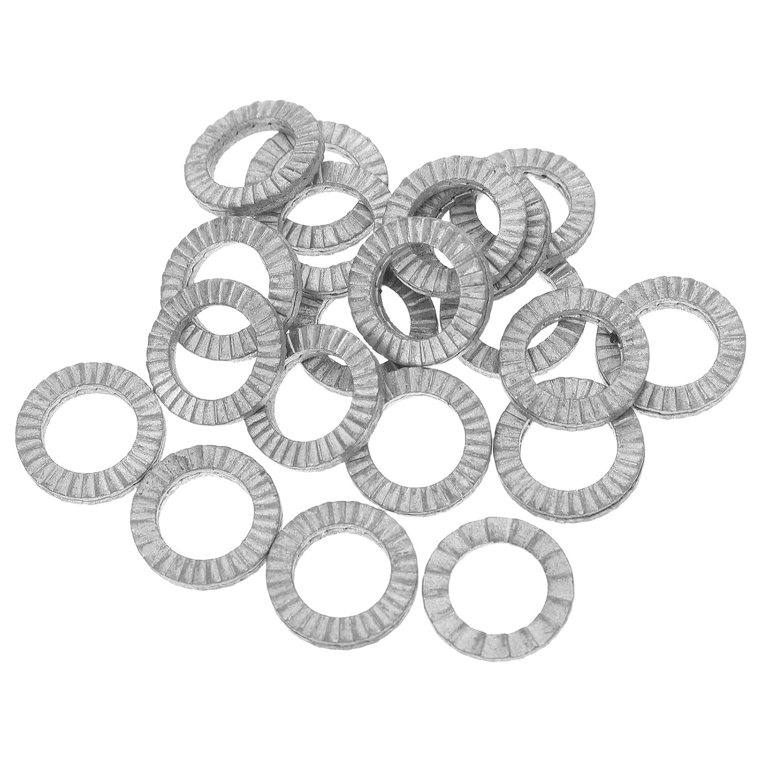 20pcs M10 Wedge Locking Washers Heavy Duty Manganese Steel Anti-loosening Vibration-Resistant Lock Washers for Industrial and Automotive Brake Caliper Bolts