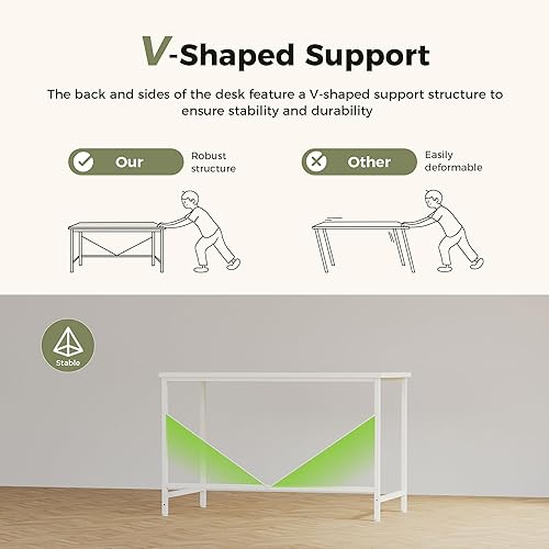 Miniatura 3 de Mericonia Escritorio para computadora, escritorio de juegos para espacios pequeños, mesa de estilo moderno y simple para oficina en casa, mesa de