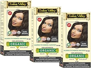 INDUS VALLEY Organic Dermatologist Recommended Dark Brown Hair Colour - (Pack of 3) Price In India