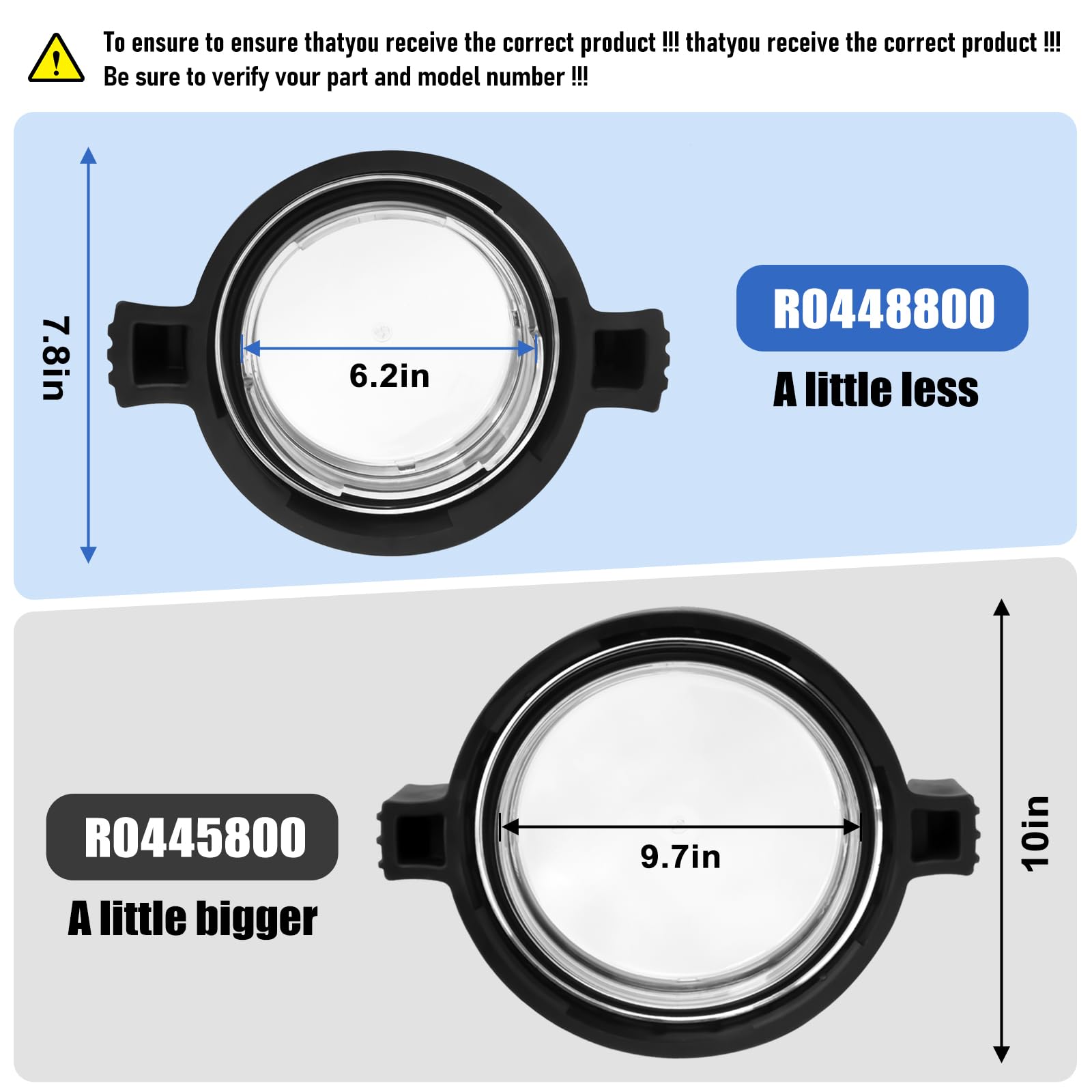 R0448800 Coperchio per pompa per piscina Jandy Coperchio ad anello di bloccaggio con guarnizione di ricambio 19,8 cm compatibile con Zodiac Jandy PlusHP Waterfeature Pool Filter O Ring