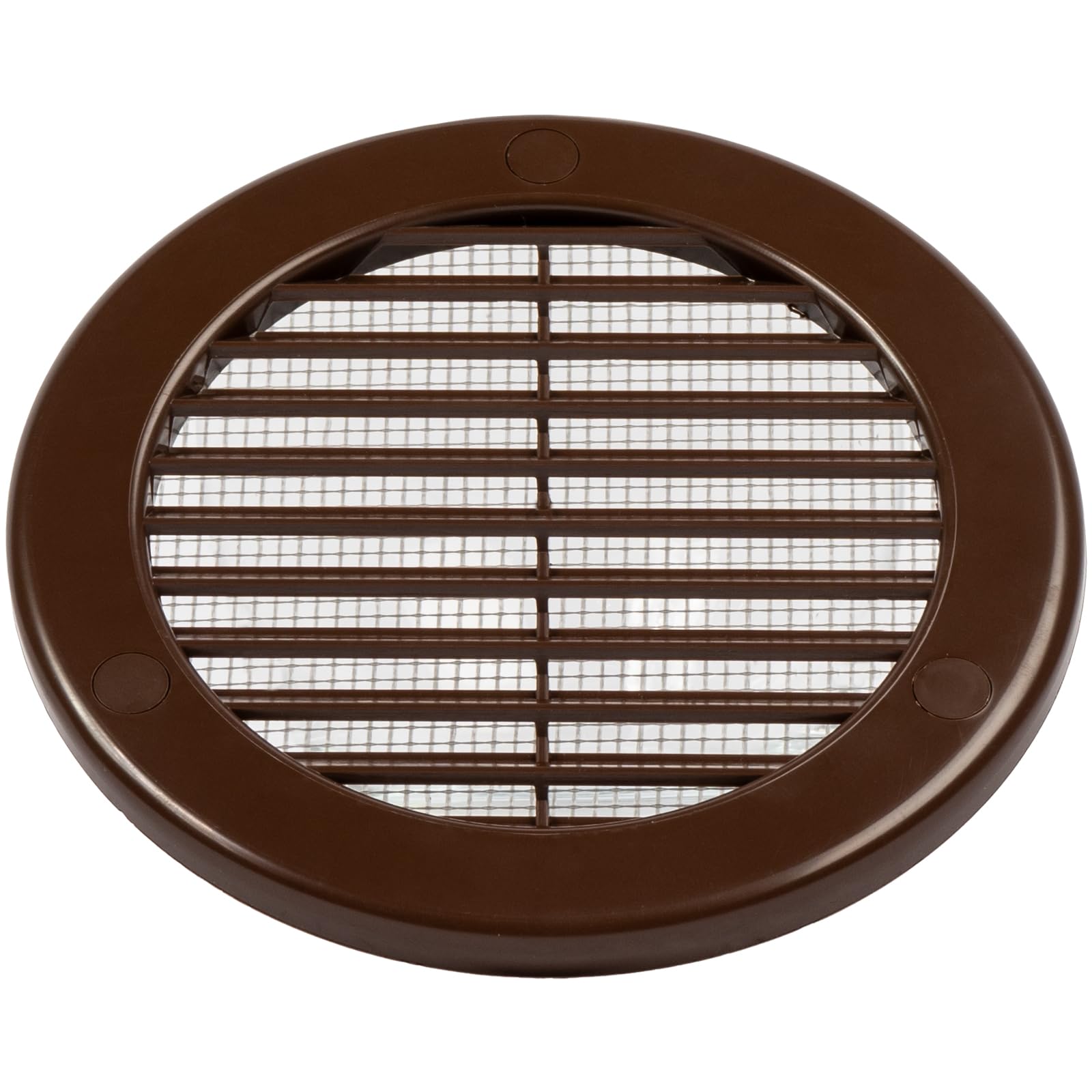 Paquete de 10 rejillas de ventilación redondas de plástico marrón de 10 cm de diámetro, rejilla de ventilación, cubierta de rejilla, malla de mosquitera integrada, ventilación HVAC,