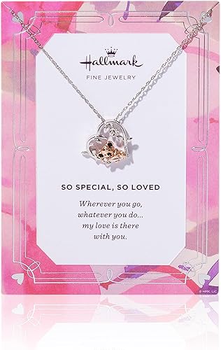 So Special So Loved - Collar con corazón de oso de Kuala en plata de ley y chapado en oro rosa de 14 quilates con diamantes Metal diamante blanco