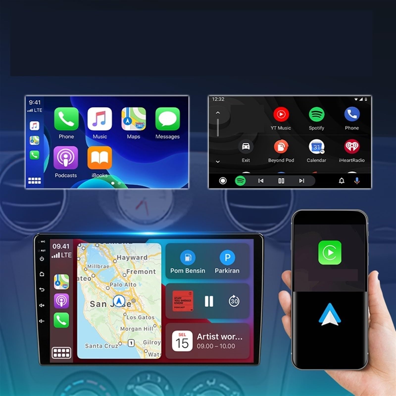Radio Samochodowe Stereo Multimedialny Odtwarzacz Wideo Nawigacja GPS łAtwa Instalacja(T4Plus-ADAS DVR)