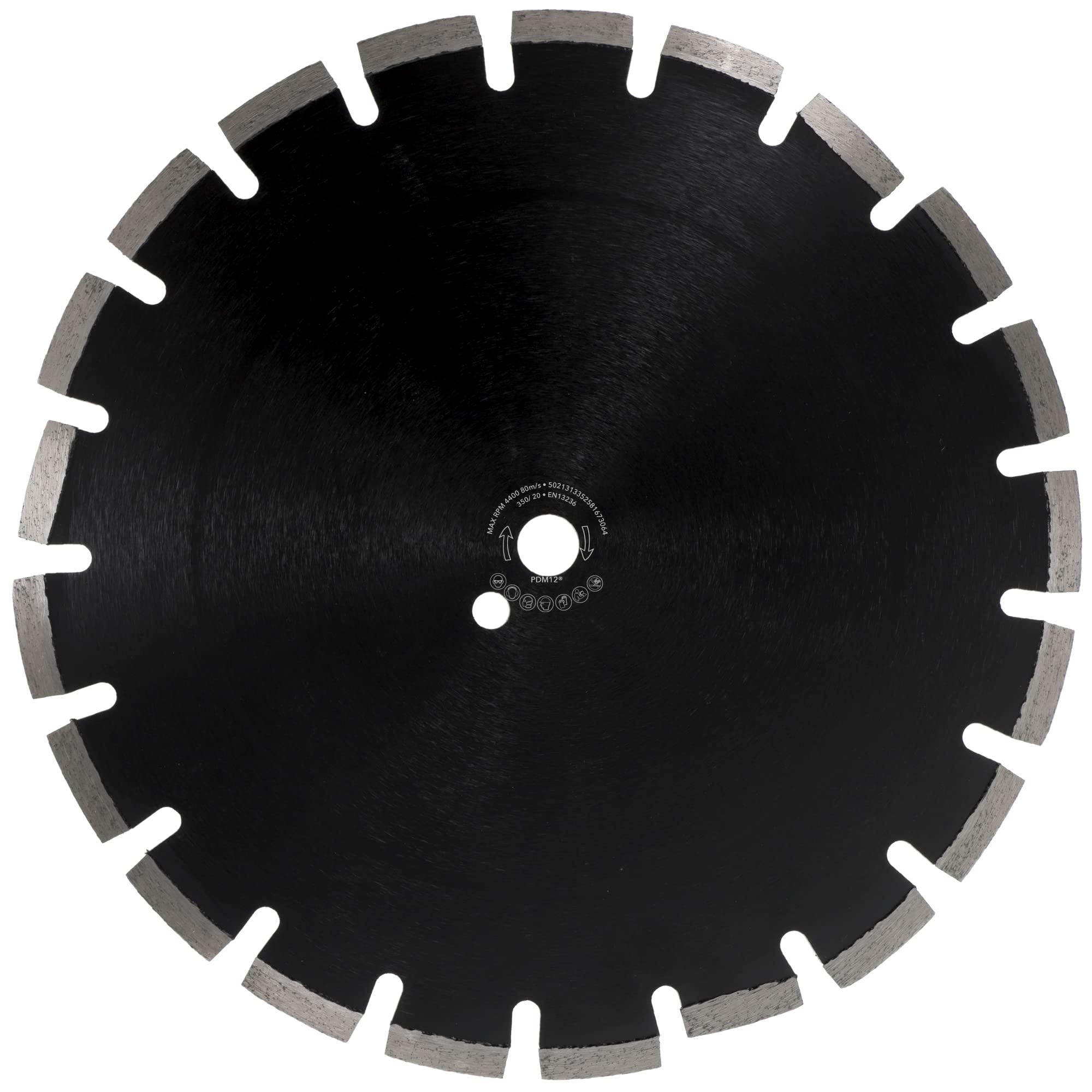 PRODIAMANT Disco de corte diamantado 350 mm x 20 mm abrasivo para asfalto, solado, hormigón ligero, hormigón fresco, arenisca y arcilla refractaria