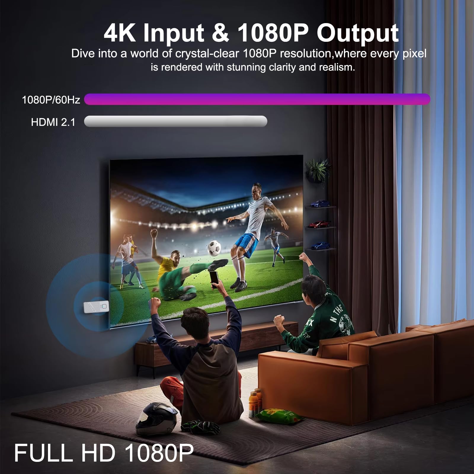 HDMI Transmisor y Receptor inalámbrico, Extensor HDMI de 165FT/50m, decodificación 4K y Salida 1080P, portátil Plug&Play de 5G+2.4G para transmitir Video y Audio a un Monitor Desde Laptop/PC/TV Box