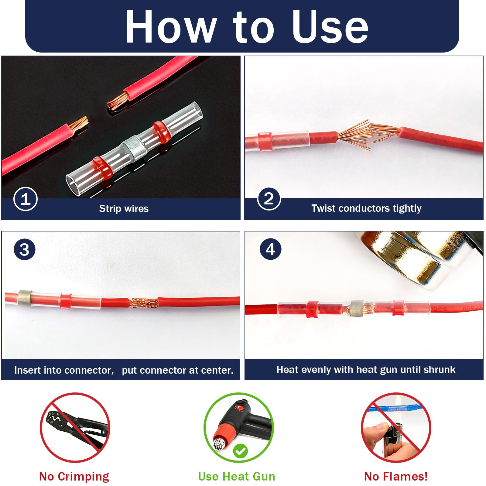 ZQZ Kit di connettori termorestringenti per cavi, 540 pezzi, connettori elettrici per saldatura in 5 colori, terminali di giunzione per cavi elettrici per autoveicoli