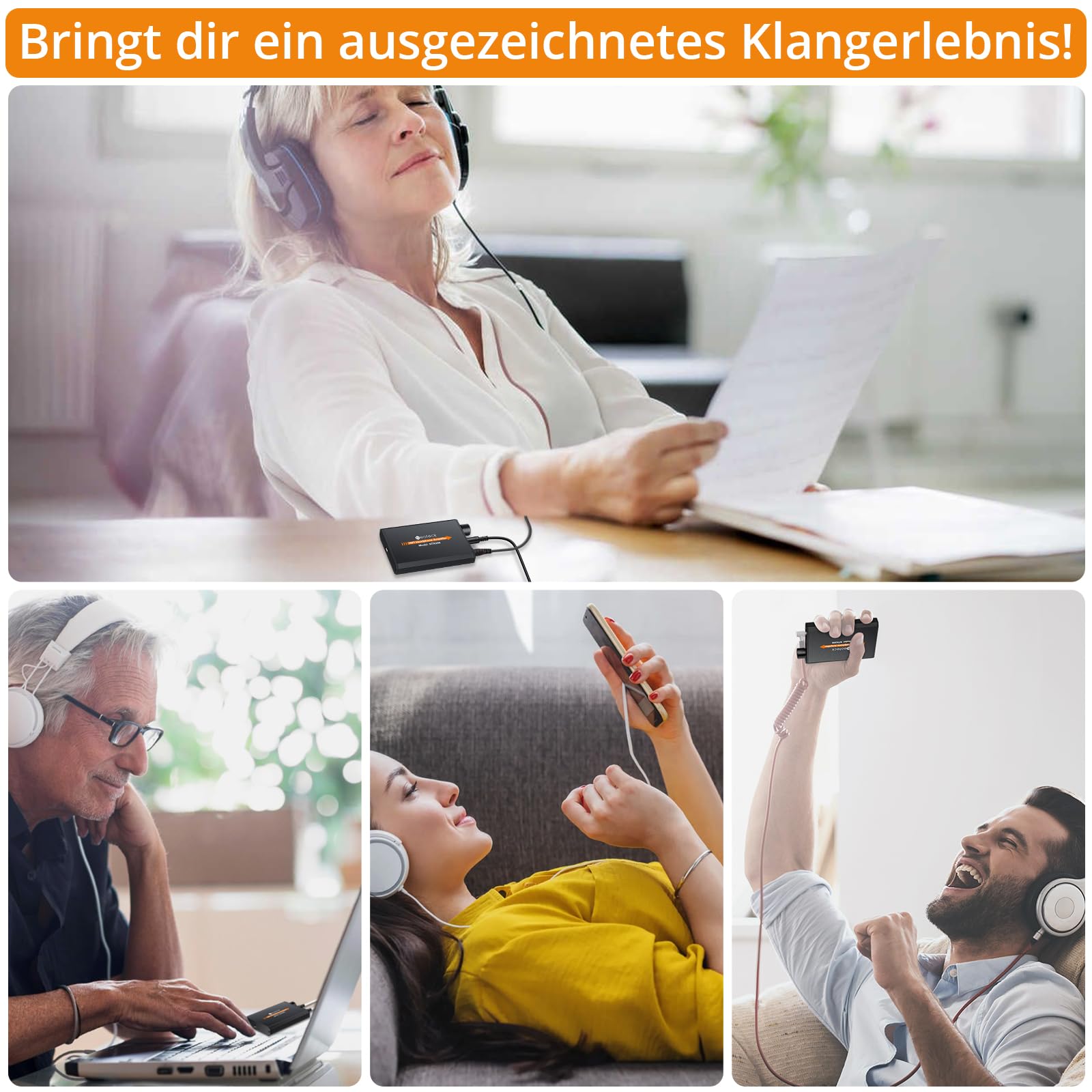 Neoteck 3,5 mm Kopfhörer-Verstärker, zweistufiger Verstärkungsschalter, tragbarer HiFi-Headset-Verstärker, Aluminium-matte Oberfläche