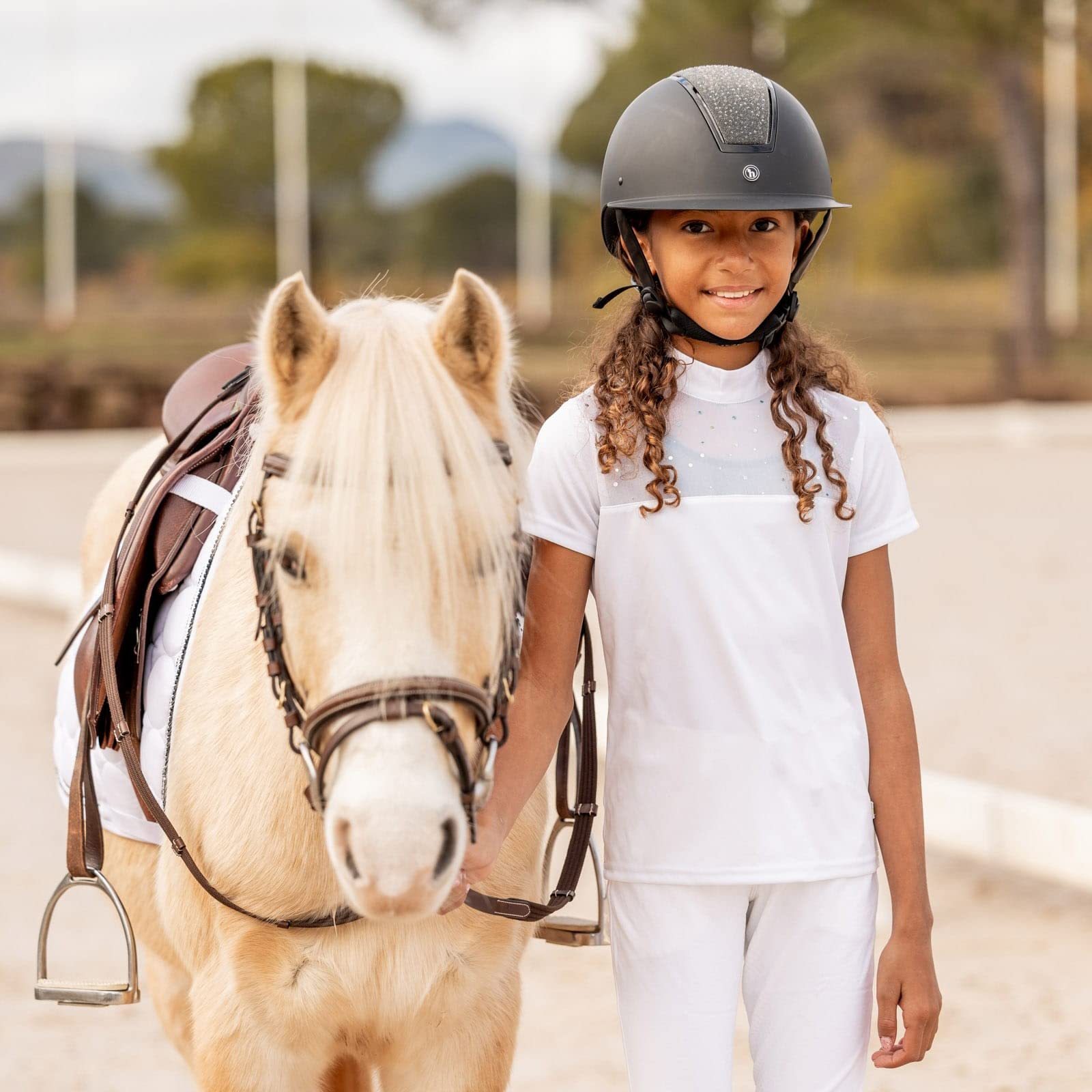 HORZE Kaya Kids Show Shirt - White - XL