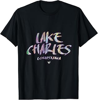 Lake Charles Louisiana - Lake Charles LA Watercolor Logo T-Shirt