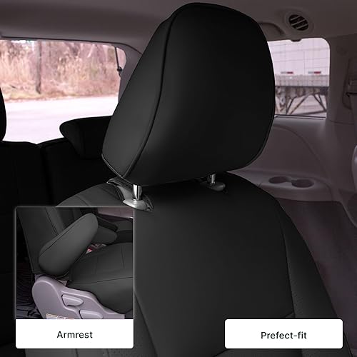 Miniatura 8 de FH Group Fundas de asiento de neopreno de ajuste personalizado para Toyota Sienna 2011-2020 con inserto Neosupreme resistente al agua, 3 fila, gris