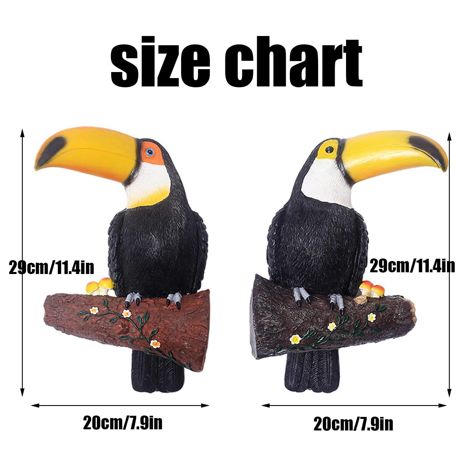 Decorazioni per la casa Statua di tucano in resina, scultura uccelli, facce albero, decorazioni for esterni, figurine appendibili Statuette decorative