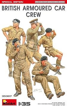 Mini Art MA35387 1/35 British Armored Car Crew Special Edition Plastic Model, Small