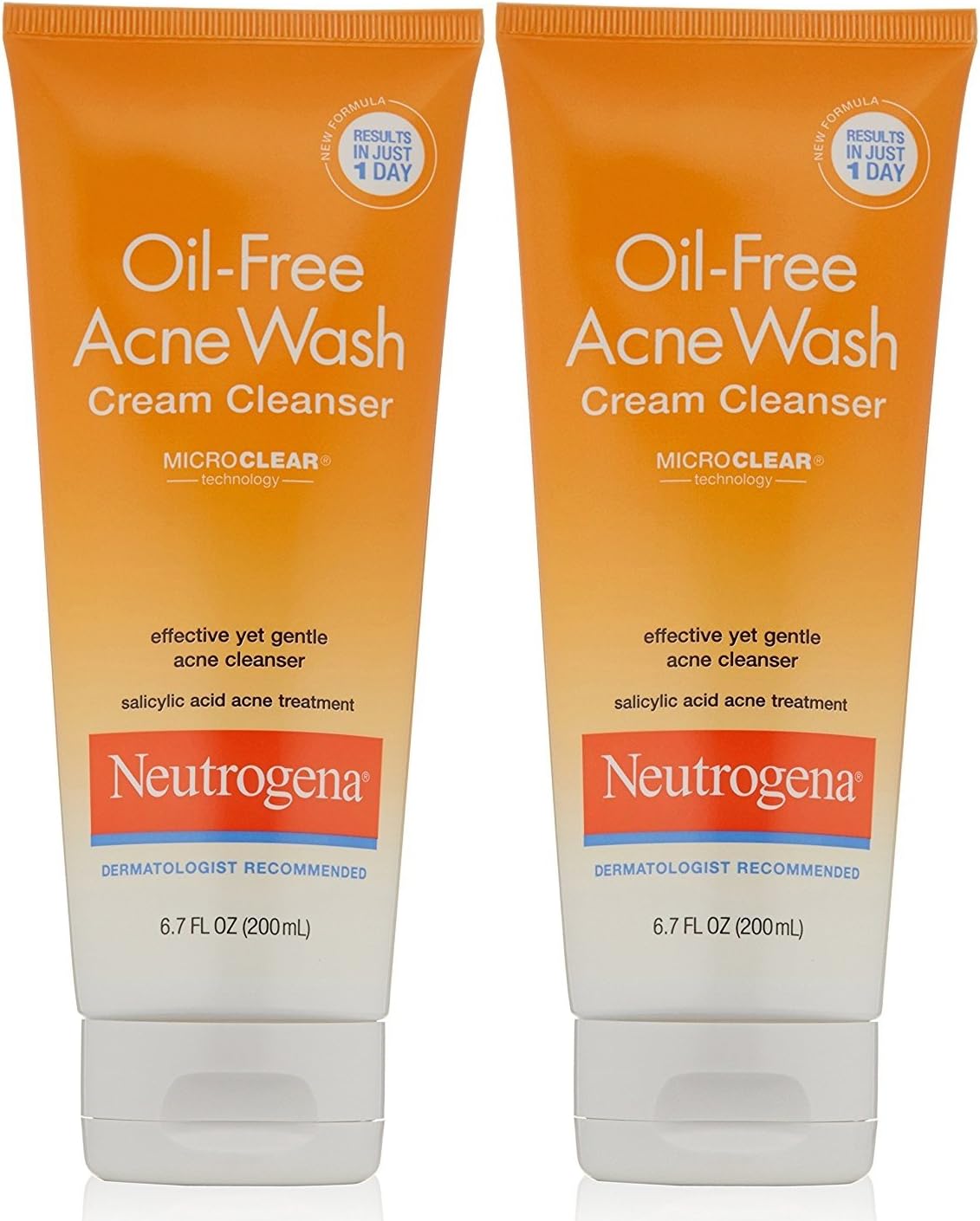 Neutrogena Acne Wash Cream Cleanser 6.7 Ounce (200ml) (Pack of 2)