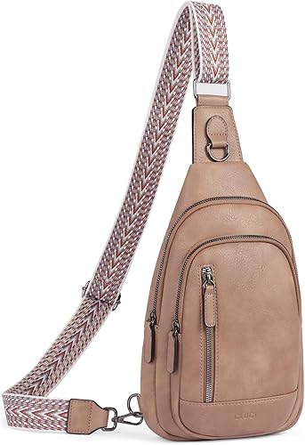 CLUCI - Bolso cruzado para mujer, bandolera de piel, mochila para viajes