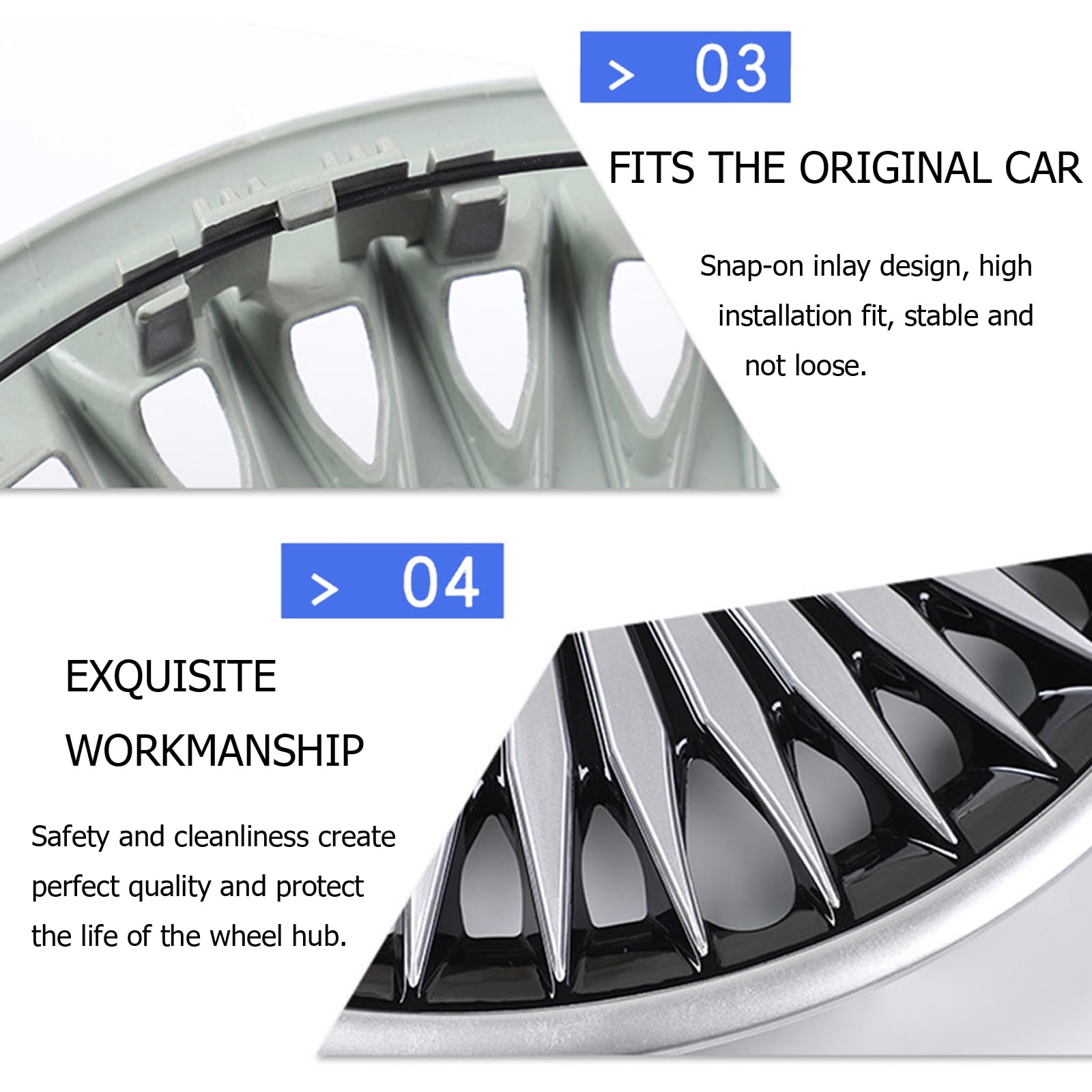 Amazon.co.jp: DSFHKUYB 13インチハブキャップホイールトリム4つの