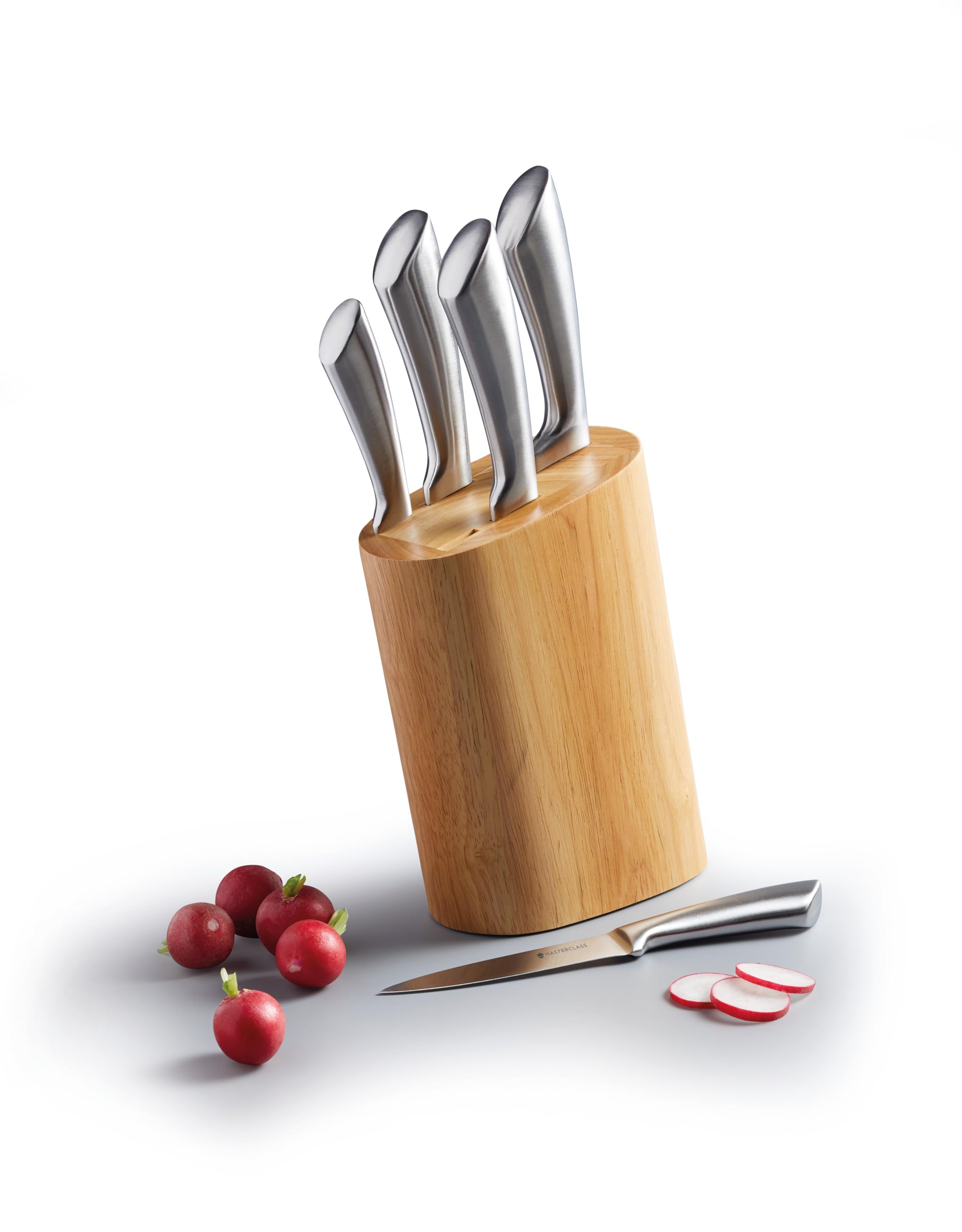 MasterClass Cortes 5-Piece Stainless Steel Knife Set and Knife Block