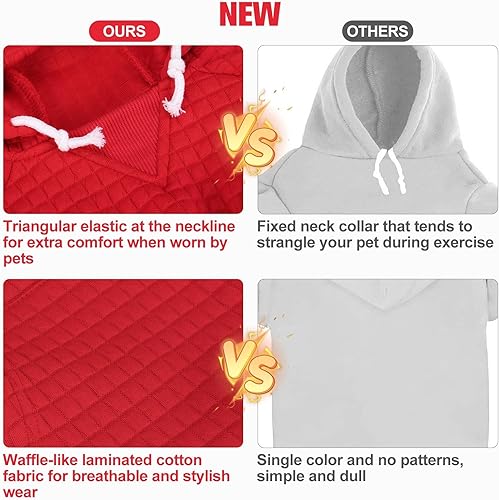 Vista 18 de BEAUTYZOO Suéter con capucha para perros pequeños y medianos con bolsillos, ropa para perros pequeños y medianos, abrigos de algodón laminado