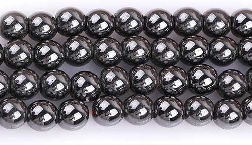 Miniatura 69 de JOE FOREMAN Cuentas sueltas semipreciosas redondas de hemaita negra natural de 0.079 pulgadas para hacer joyas, 15 pulgadas, hilo de cuentas hecho a