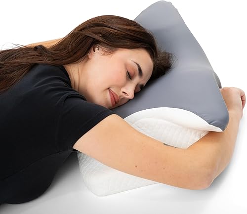 Miniatura 8 de Almohada ergonómica de espuma viscoelástica con orificio para el brazo, soporte ortopédico cervical de mariposa para dormir de lado, reduce la