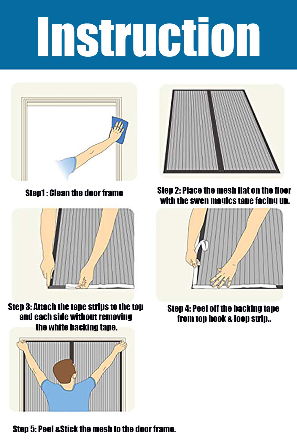Rideau Occultant pour Porte Avec Embrasses de Rideau Magnétique Thermique Isolation Porte Moustiquaire Rideau De Porte Isolant Coupe-vent Phonique 200x240cm Filet Creux Bleu