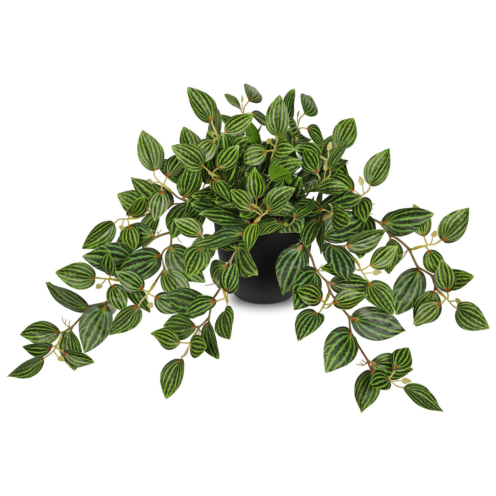 Oairse Artificial Plants Indoor, Fake Trailing Plants in Black Plastic Pot