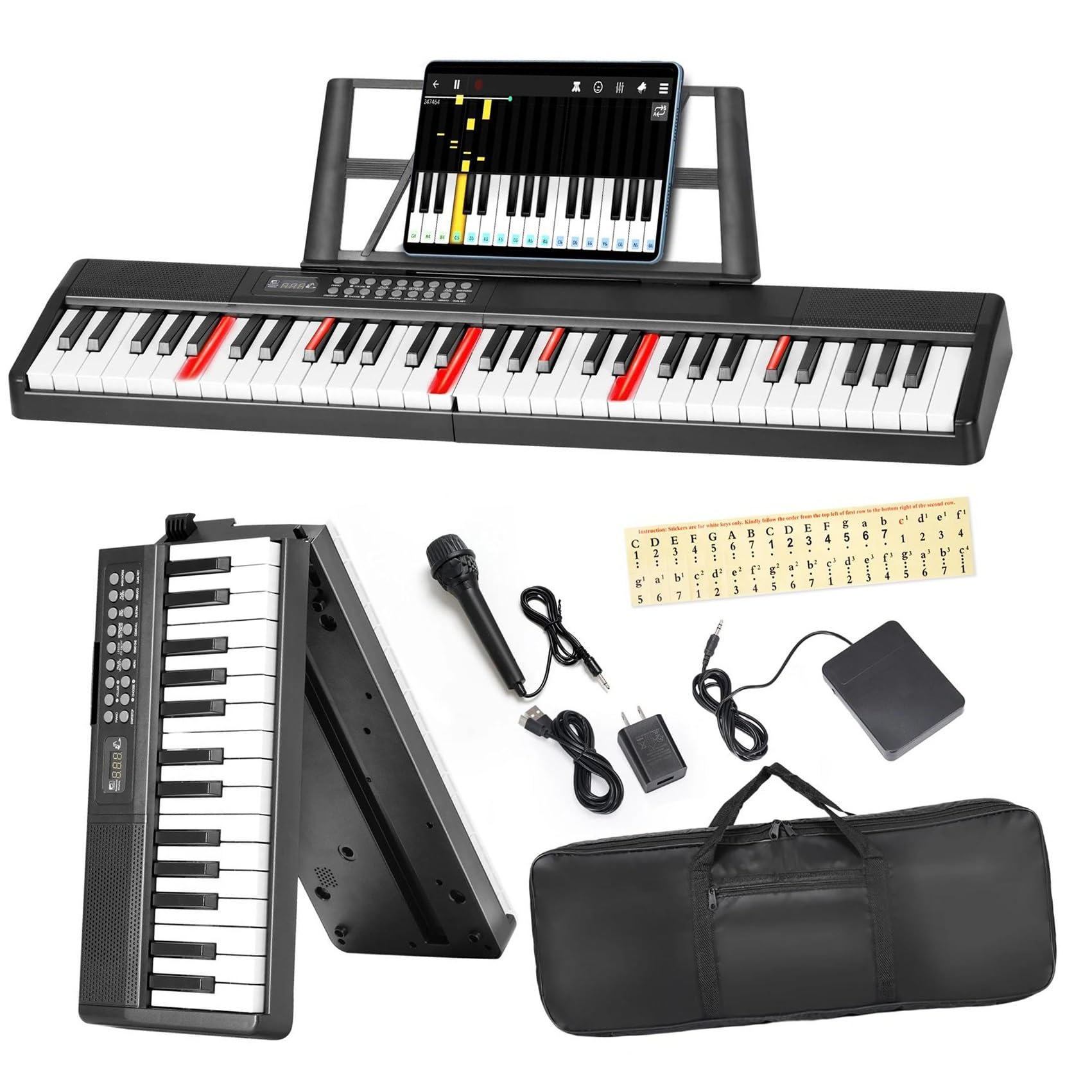 Pianino Elektroniczne 61 Klawiszy Przenośnego Pianina Elektronicznego 1000 Tonów 150 Utworów Demonstracyjnych