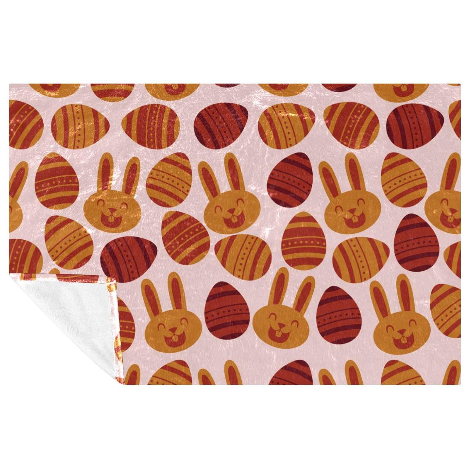 Couverture œufs de Pâques plaid chaud contre le froid pour lit plage et camping
