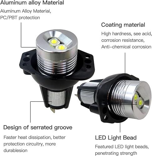Miniatura 4 de 2x Replacement Side Light Eyes Marker Light Bulbs White 6000K for 2009 BMW 335d Base Sedan 4-Door 3.0L 2993CC l6 DIESEL DOHC Turbocharged