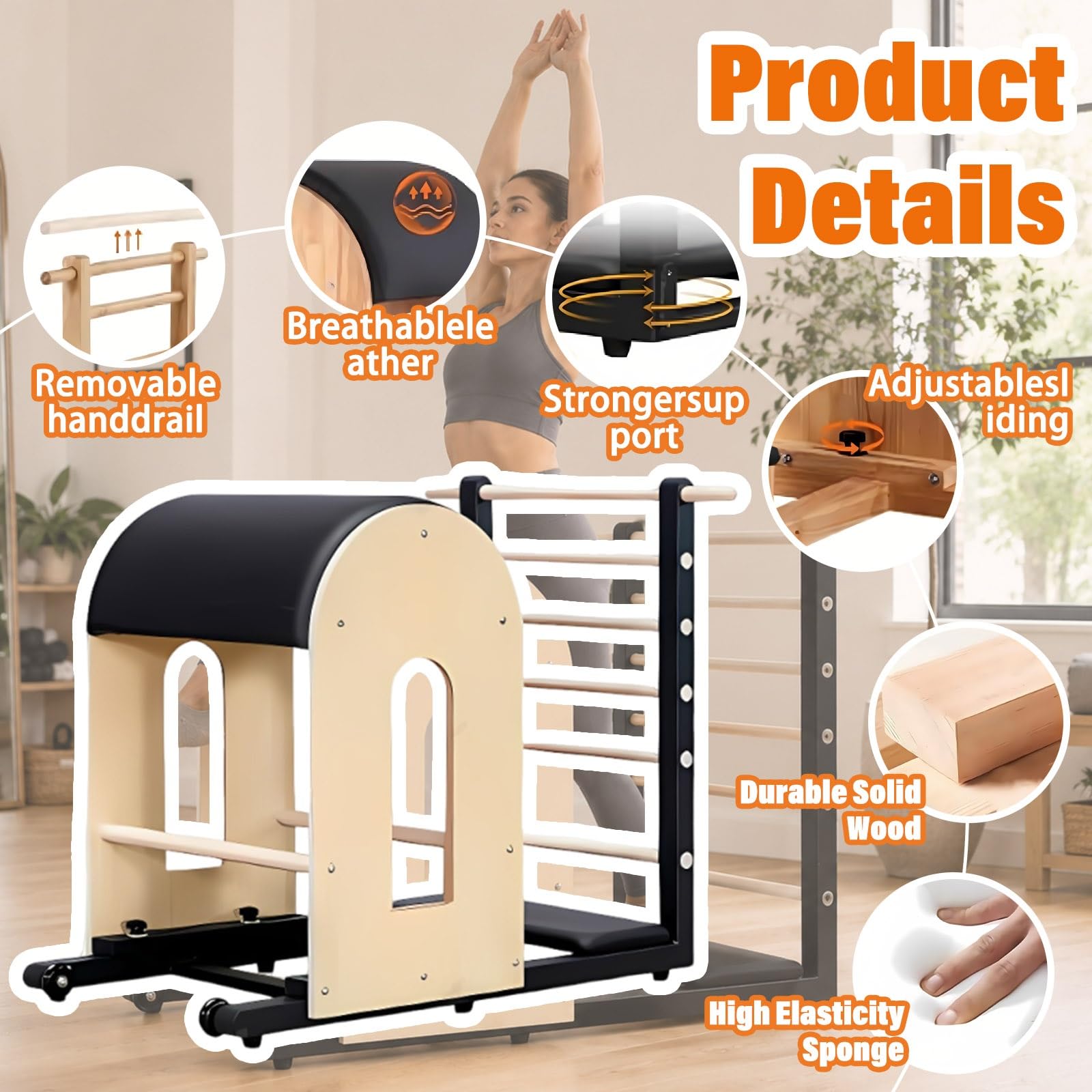 Pilates Ladder Barrel, Attrezzo Fitness per Home Gym e Studio