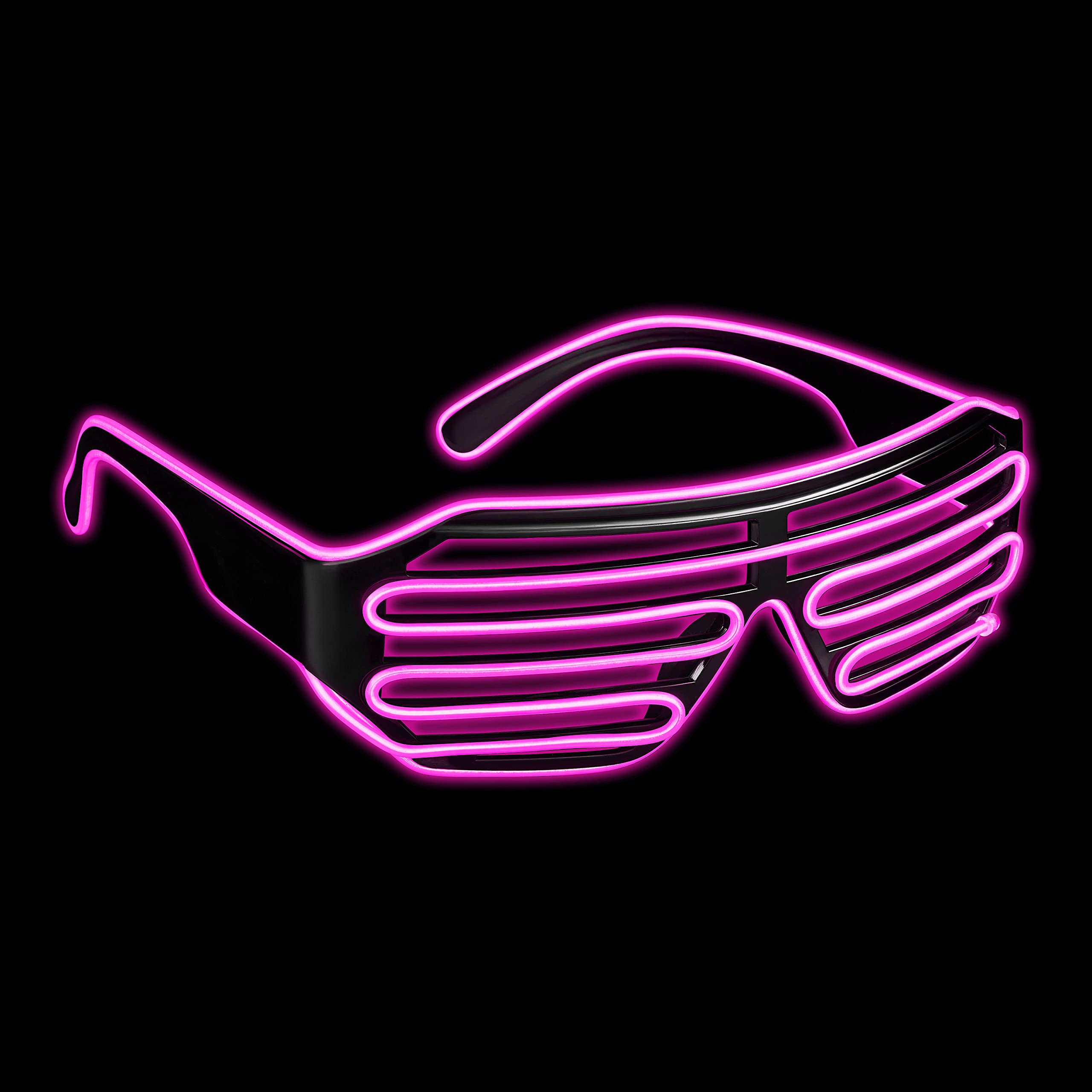 Balinco LED glasses with 3 flash modes - perfect as techno DJ | festival | Halloween | carnival | fancy dress costume (pink)