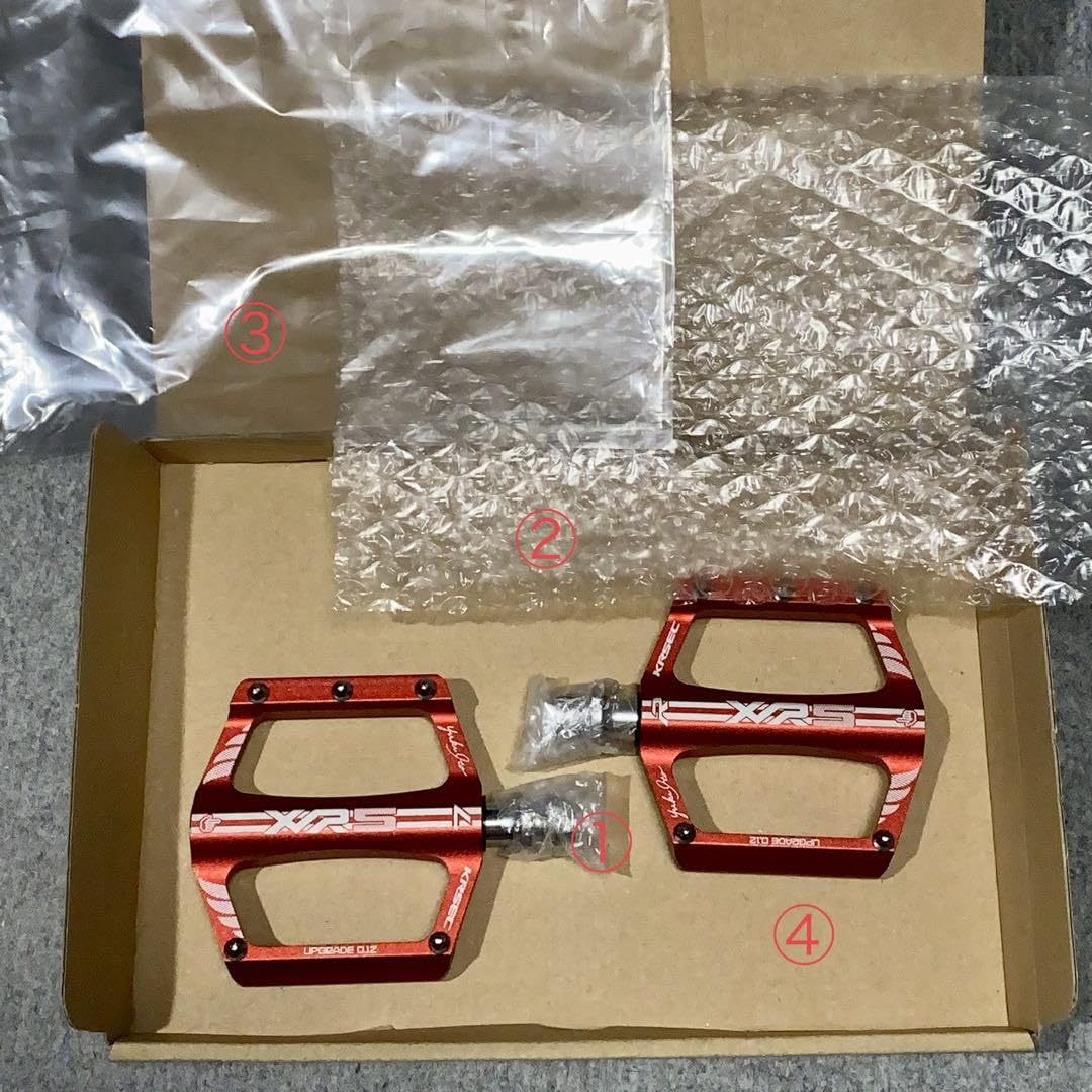 ANVL フラットペダル レッド 新品】DRCKHROSフラットペダル レッド/ブラック 自転車ペダル