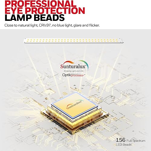 Miniatura 8 de Honeywell HJ1 Sunturalux Lámpara de escritorio LED con abrazadera - Luces con clip para el cuidado de los ojos para oficina en casa, lámpara de