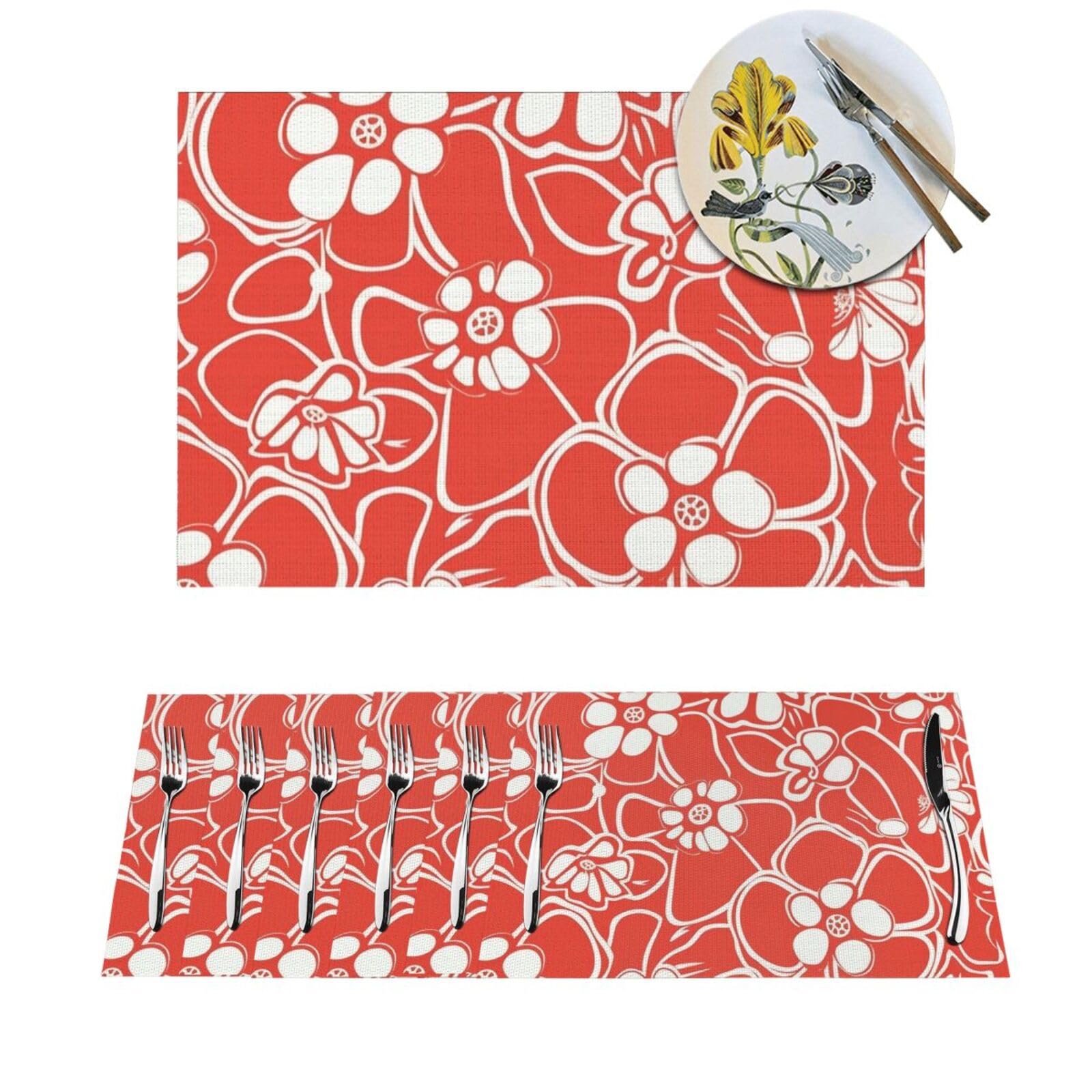 Sets de table lavables antidérapants et résistants à la chaleur lot de 6 pièces