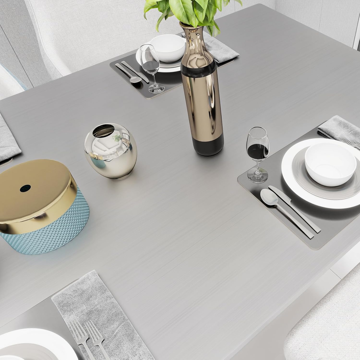 Silver Stainless Steel Contact Paper 15.7"×200" Peel and Stick Metallic Wallpaper for Countertop Fridge Dishwasher Cabinets