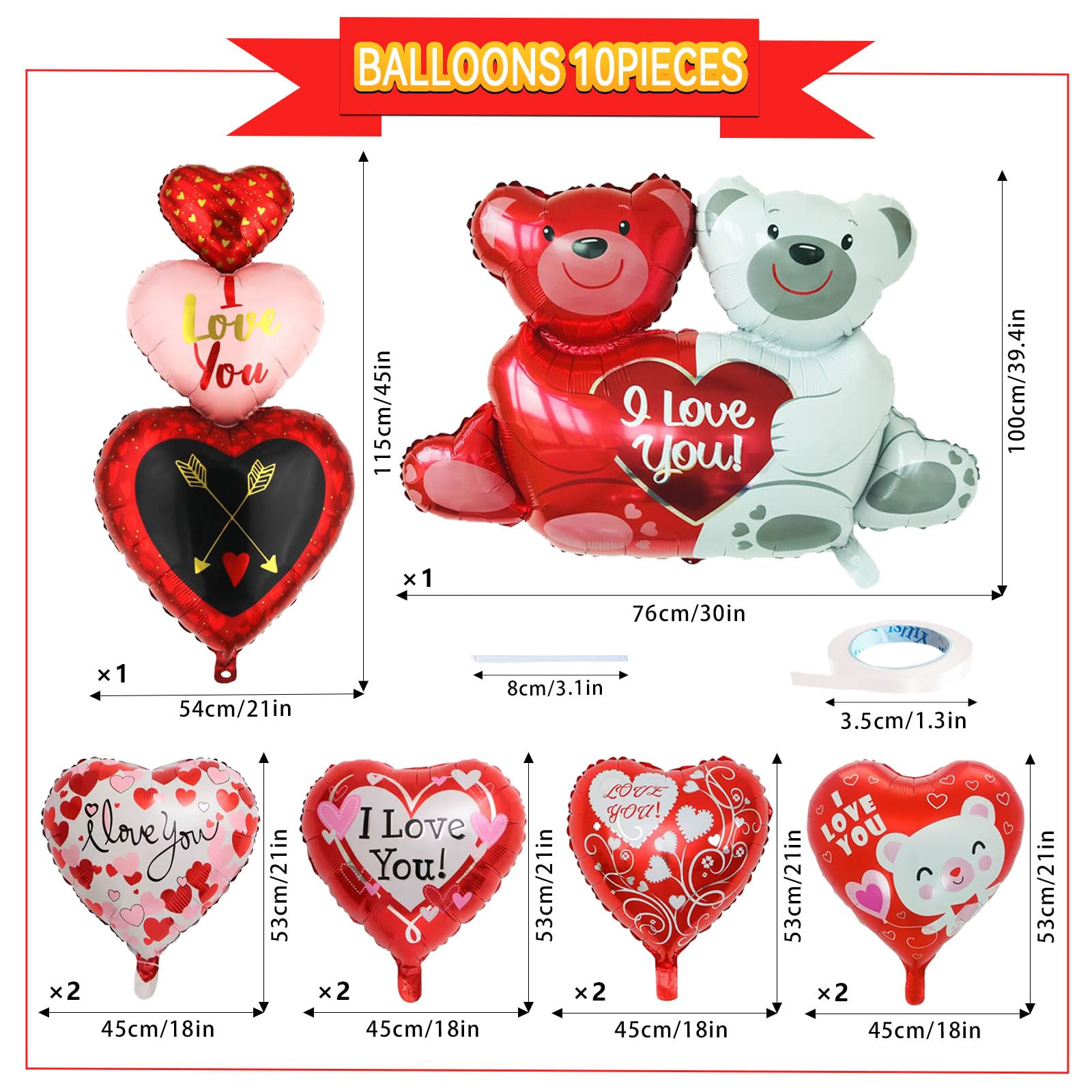 Snapklik.com : Valentines Balloons Valentines Day Decorations I Love ...
